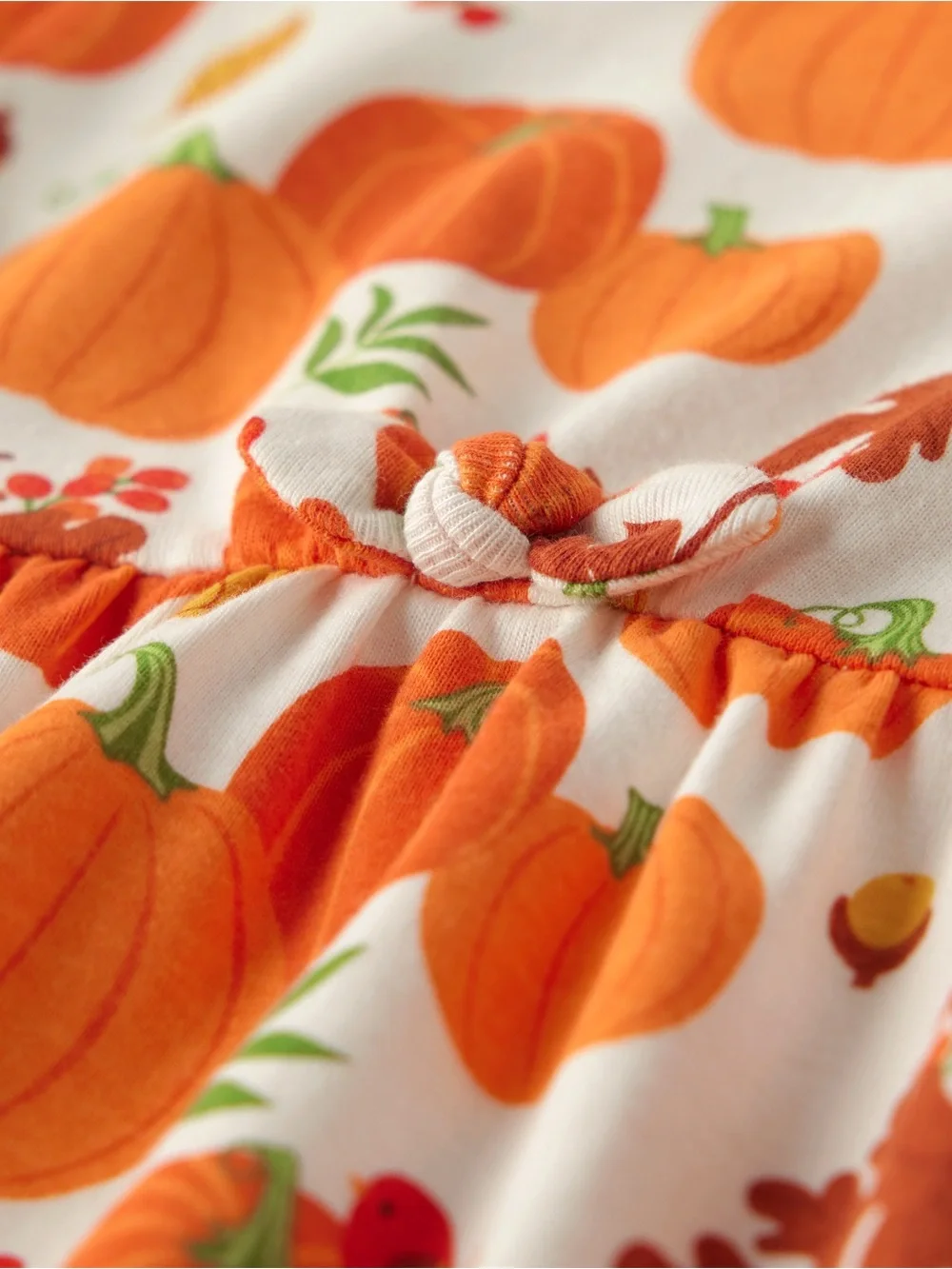Girls Pumpkin Babydoll Dress - Lil' Pumpkin - Cream Sz 4T
